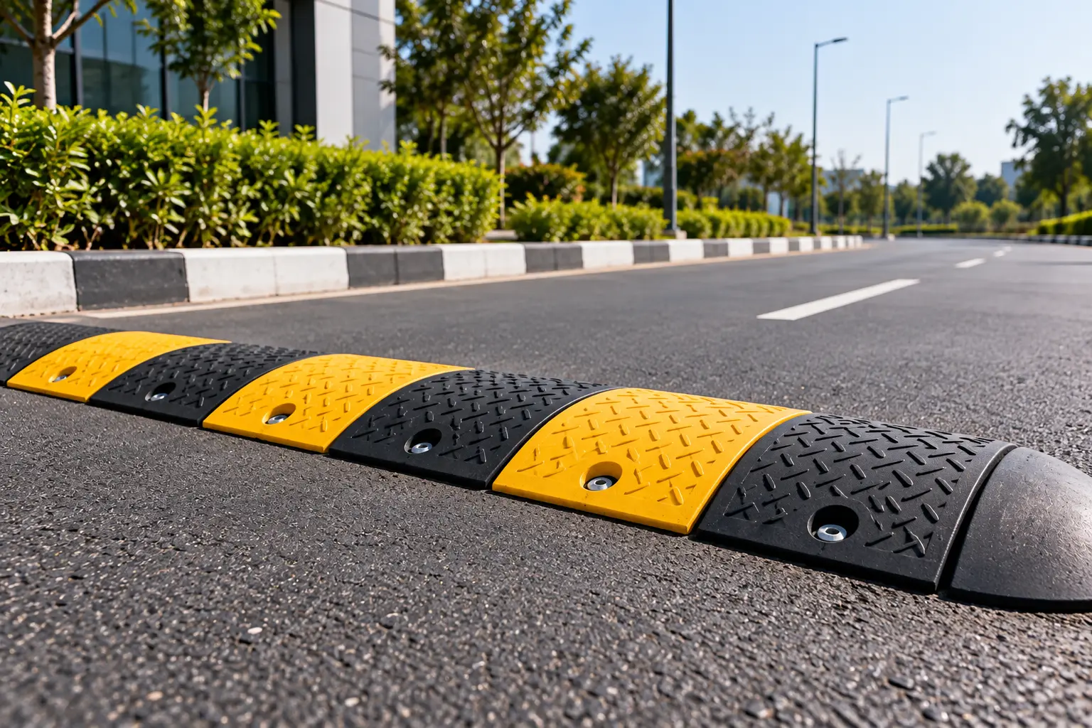 Heavy-Duty Modular Rubber Speed Humps