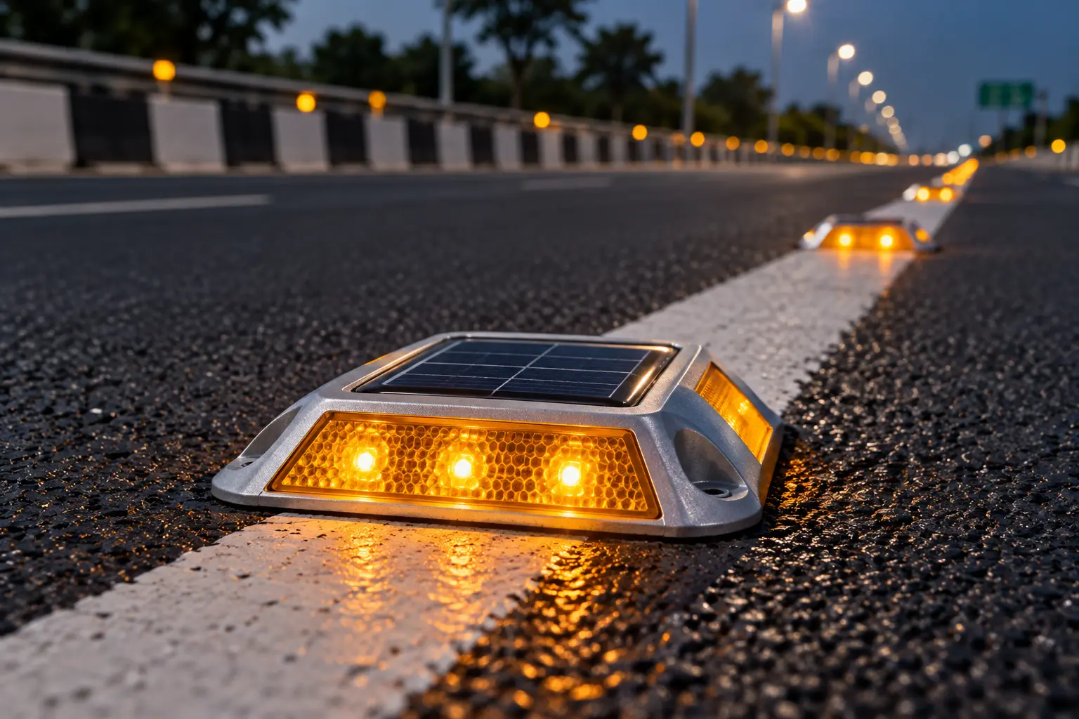 Solar-Powered Active LED Road Studs